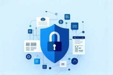 Ícone de escudo e dados, representando a proteção de dados e o GDPR.